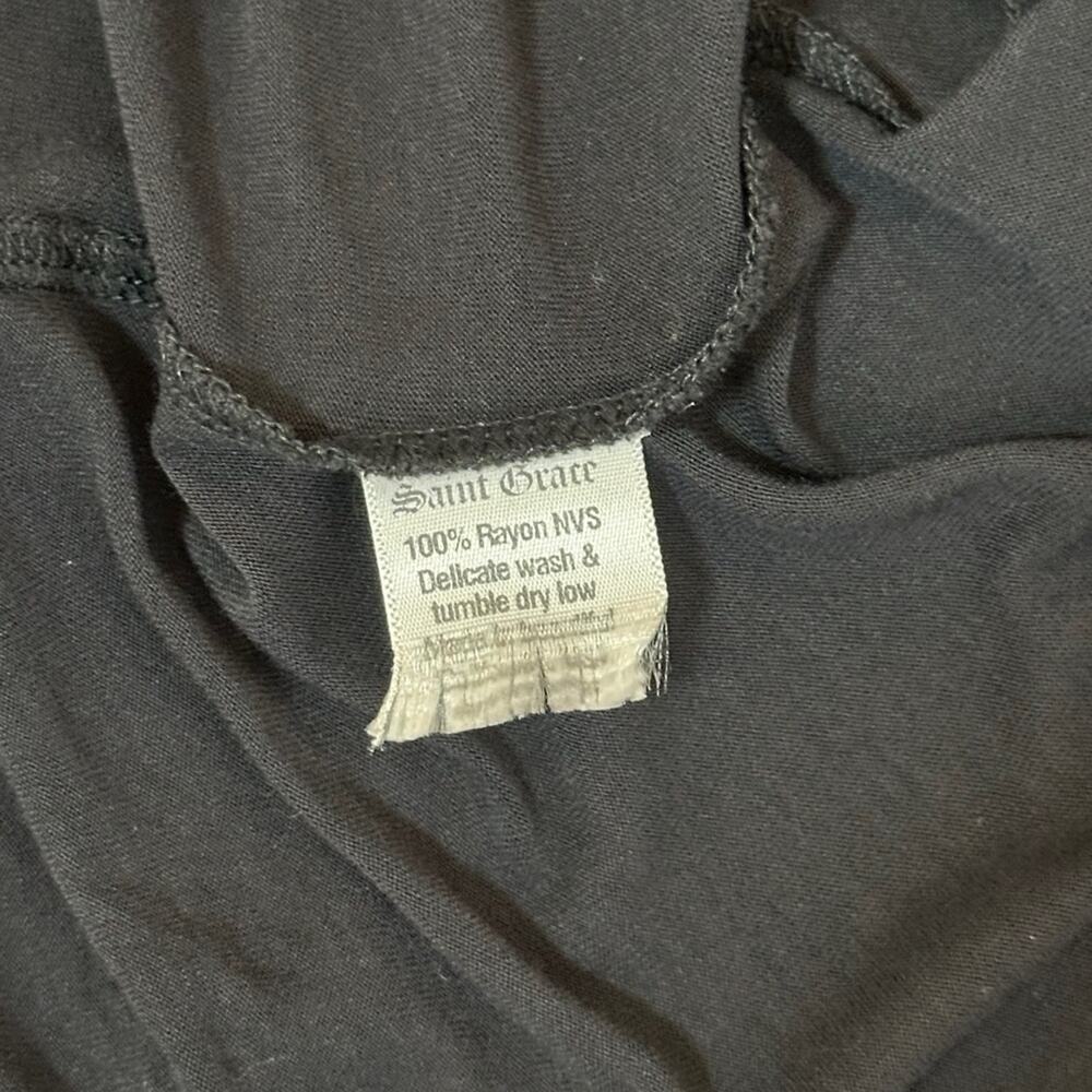 #T111 Saint Grace Black Open Back V Long Sleeve Top SZ S $83 - Picture 12 of 12